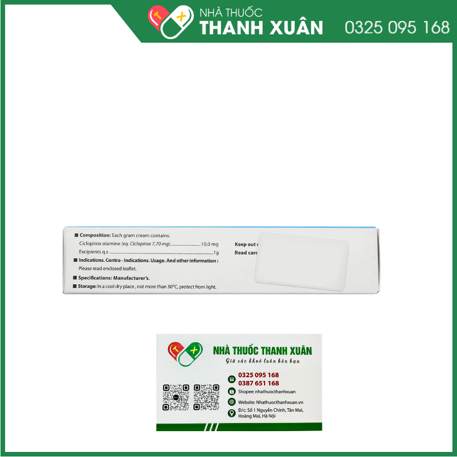 Kem bôi da Ciclopirox 0,77% điều trị các bệnh nấm da